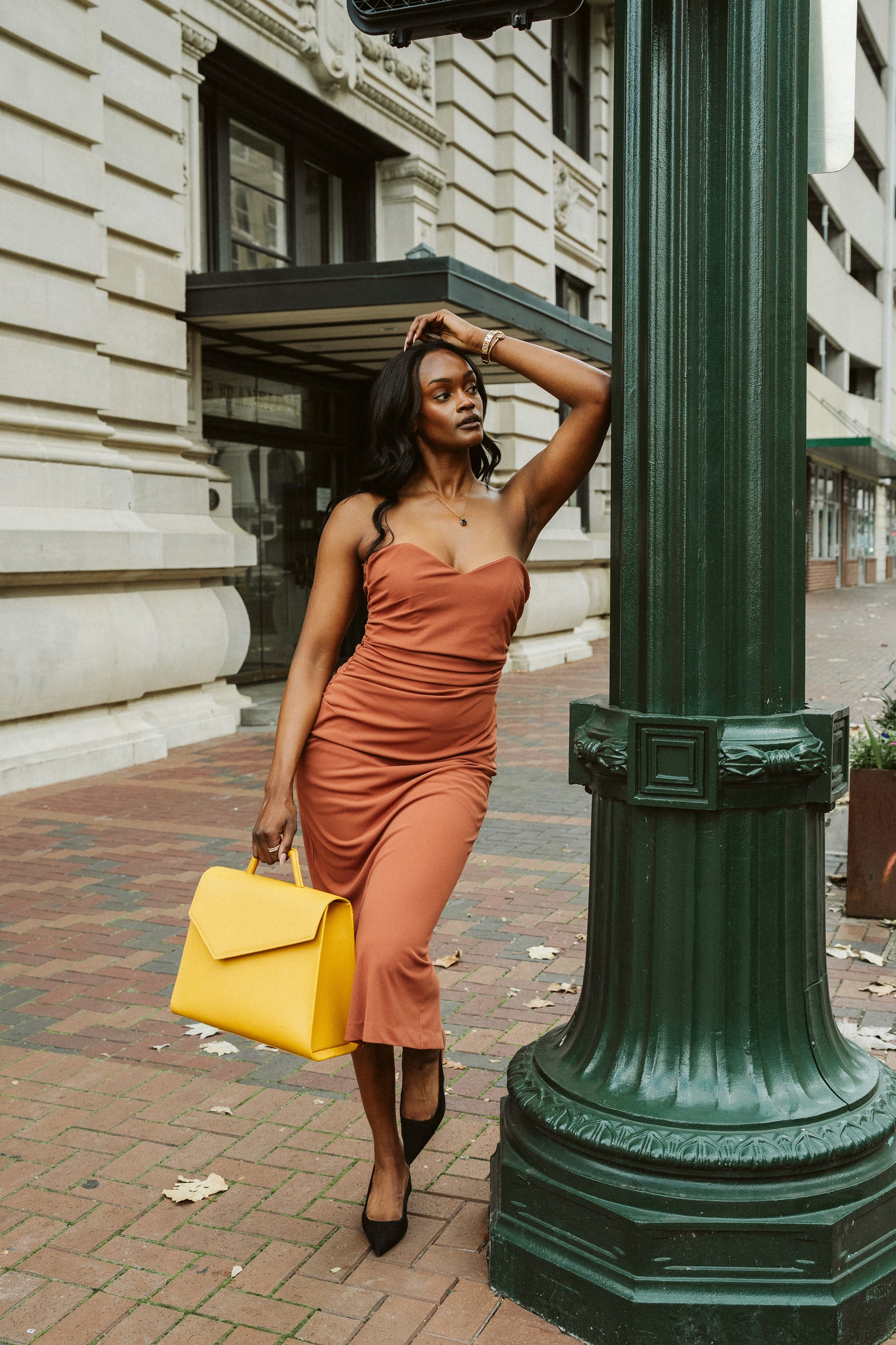 Harper Convertible Tote Backpack Briefcase in Mustard