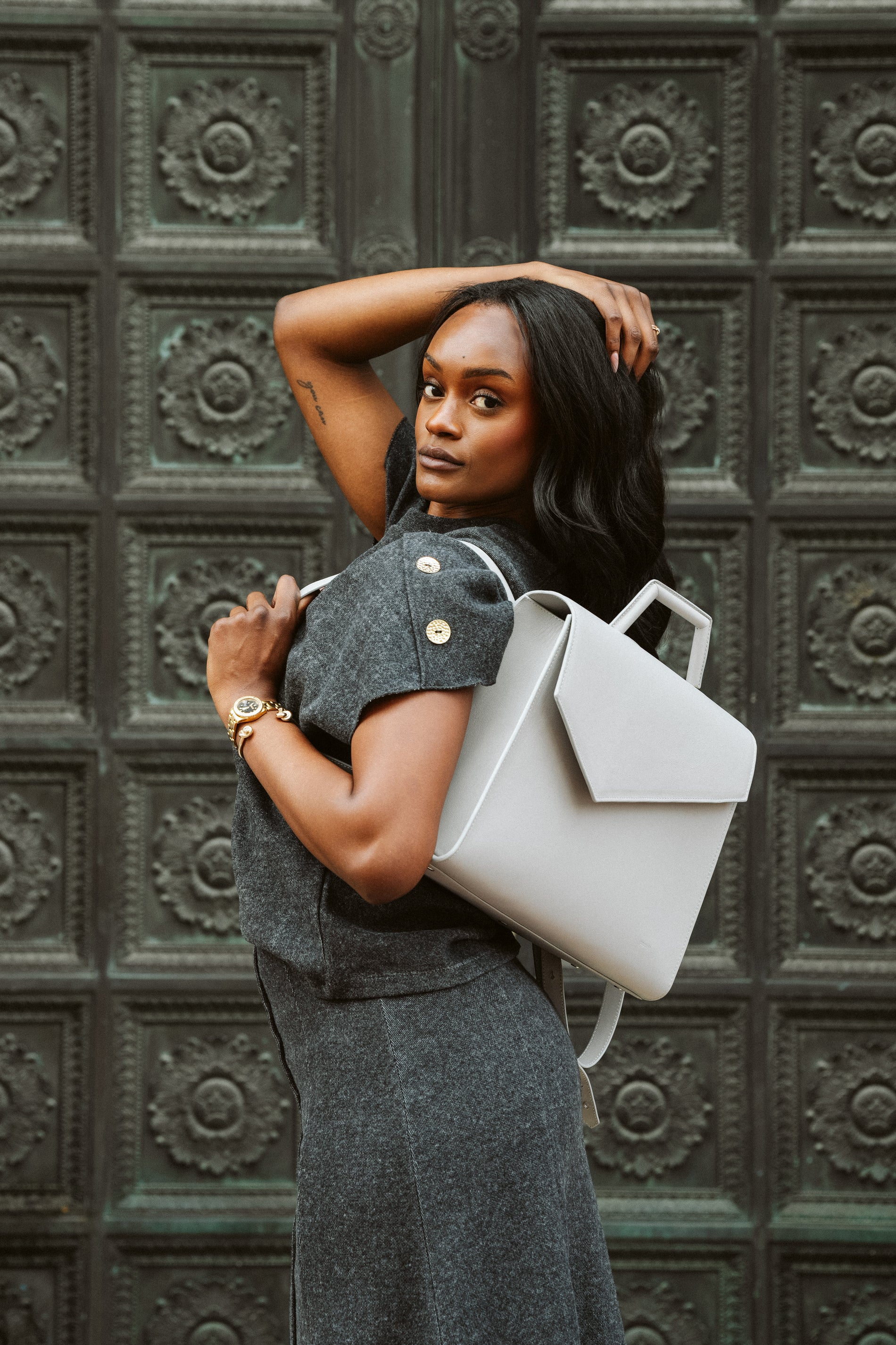 Harper Convertible Tote Backpack Briefcase in Slate